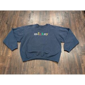 Vintage Disney Sweatshirt Mens XL Navy Mickey San Francisco Embroidered USA 90s